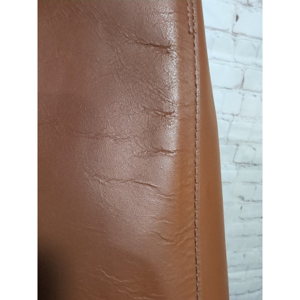 Everlane Soft Leather Shopper Tote Bag Brown Cognac Open Top 2 Handle 14 X 13 - Picture 6 of 17